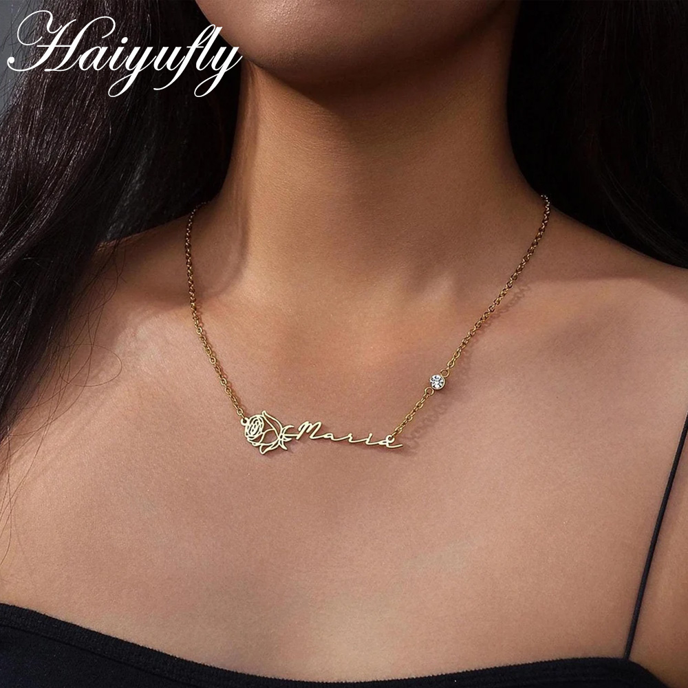 Haiyufly spersonalizowany nasz – Birth Flower Necklace recenzja i cena
