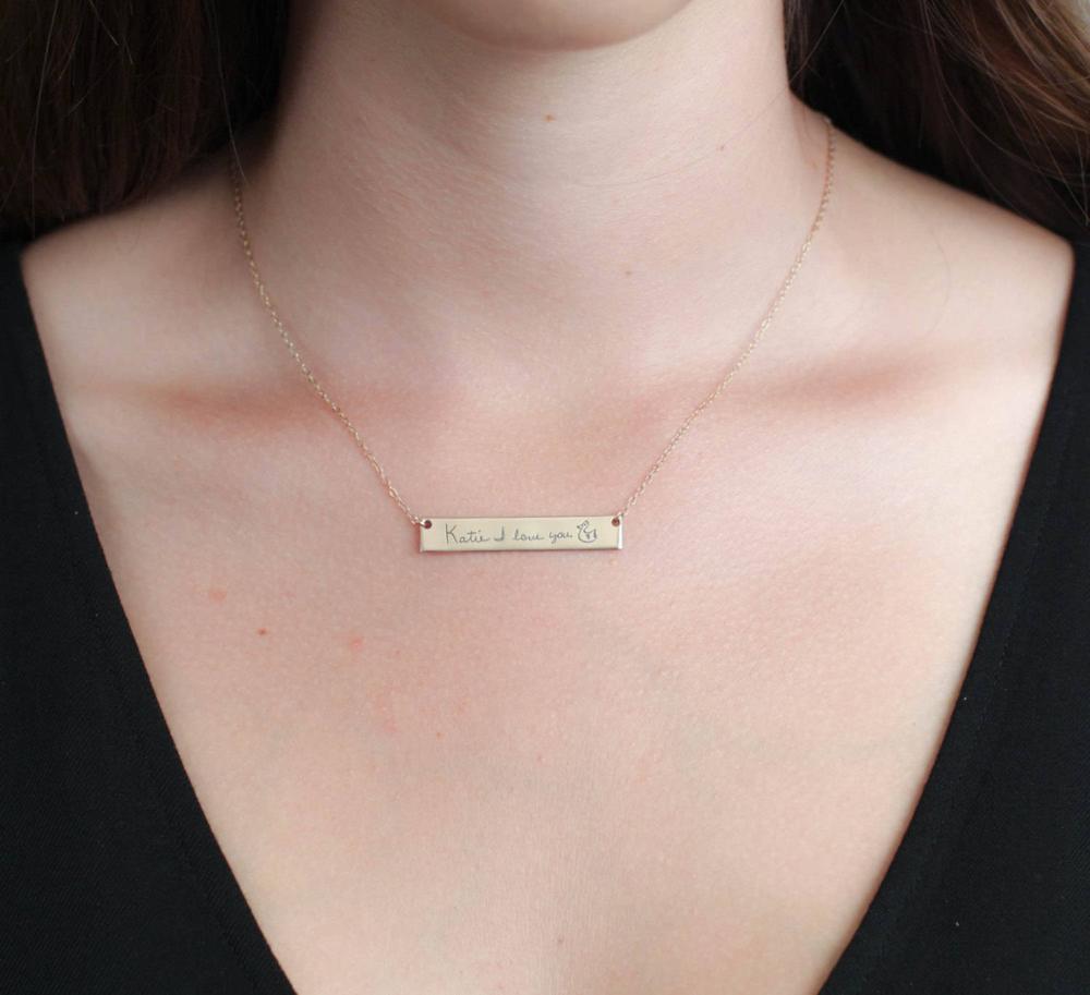 Spersonalizowane niestandardow – Handwriting Necklace Bar recenzja i cena